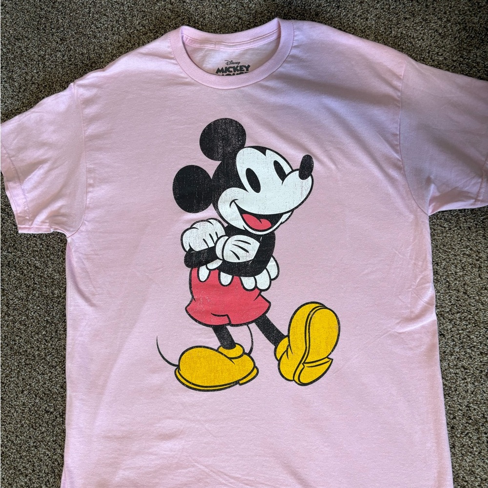 Disney Pink Mickey Mouse Oversized Graphic Tee NWOT - Picture 5 of 7